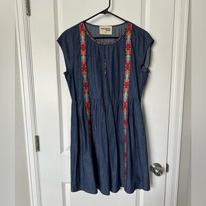 Savanna Jane Denim Dress with embroidered detail